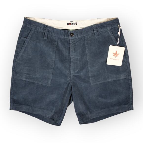 BOAST USA Mens 36 Patch Pocket Corduroy Short Blue NWT 7.5" Inseam - Picture 5 of 10